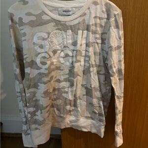 SoulCycle Camouflage Crewneck in Cream and Tan